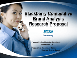 Blackberry Competitive Brand Analysis Research Proposal