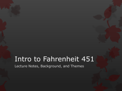 Intro to Fahrenheit 451 Lecture Notes, Background, and Themes