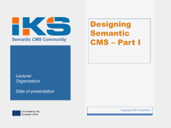 Designing Semantic CMS – Part I Semantic CMS Community
