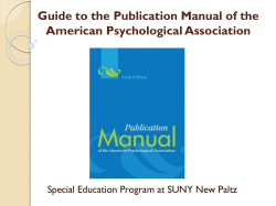 Guide to the Publication Manual of the American Psychological Association