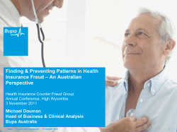 Finding &amp; Preventing Patterns in Health – An Australian Insurance Fraud Perspective