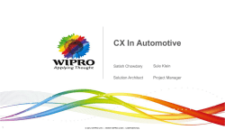 CX In Automotive Sule Klein Satish Chowdary Project Manager