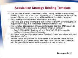 Acquisition Strategy Briefing Template
