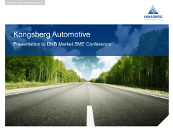 Kongsberg Automotive Presentation to DNB Market SME Conference 1