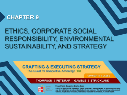 ETHICS, CORPORATE SOCIAL RESPONSIBILITY, ENVIRONMENTAL SUSTAINABILITY, AND STRATEGY CHAPTER 9