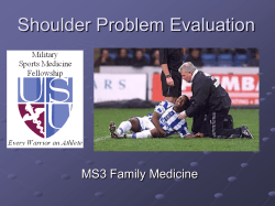 Shoulder Problem Evaluation MS3 Family Medicine