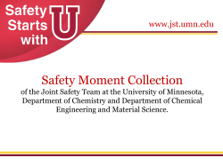 Safety Moment Collection www.jst.umn.edu
