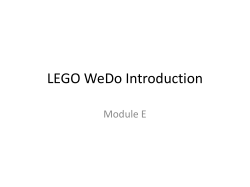 LEGO WeDo Introduction Module E