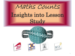 Maths Counts Insights into Lesson Study 1