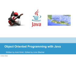 Object Oriented Programming with Java © Amir Kirsh