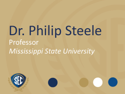 Dr. Philip Steele Professor Mississippi State University