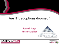 Are ITIL adoptions doomed? Russell Steyn Foster-Melliar