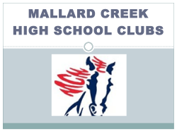 MALLARD CREEK HIGH SCHOOL CLUBS