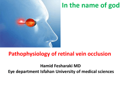 In the name of god Pathophysiology of retinal vein occlusion