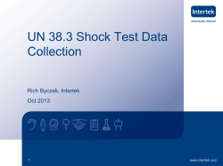 UN 38.3 Shock Test Data Collection Rich Byczek, Intertek Oct 2013