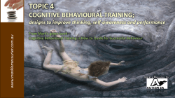 TOPIC 4 COGNITIVE BEHAVIOURAL TRAINING; designs to improve thinking, self-awareness and performance au