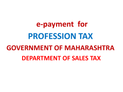 PROFESSION TAX e-payment  for GOVERNMENT OF MAHARASHTRA DEPARTMENT OF SALES TAX