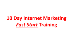 10 Day Internet Marketing Fast Start
