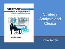 Strategy Analysis and Choice Chapter Six