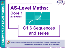 AS-Level Maths: C1.6 Sequences and series Core 1