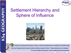 Settlement Hierarchy and Sphere of Influence