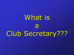 What is a Club Secretary???