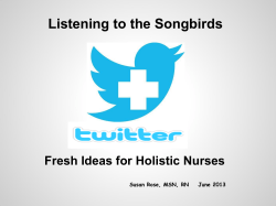 Listening to the Songbirds Fresh Ideas for Holistic Nurses