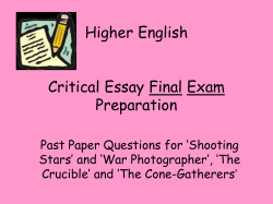Higher English Critical Essay Final Exam Preparation