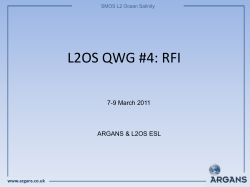 L2OS QWG #4: RFI 7-9 March 2011 ARGANS &amp; L2OS ESL www.argans.co.uk