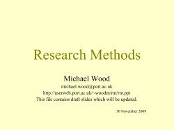 Research Methods Michael Wood