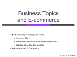 Business Topics and E-commerce