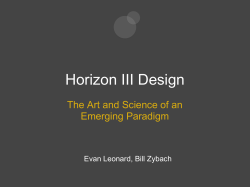 Horizon III Design The Art and Science of an Emerging Paradigm
