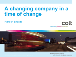 A changing company in a time of change Rakesh Bhasin