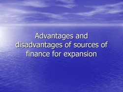 Advantages and disadvantages of sources of finance for expansion