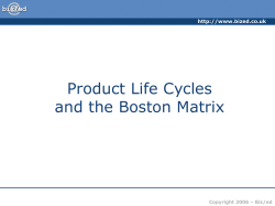 Product Life Cycles and the Boston Matrix  Copyright 2006 – Biz/ed