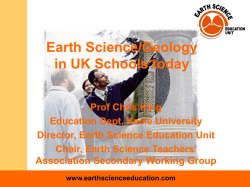 Earth Science/Geology in UK Schools today