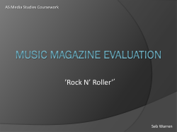 ’ ’Rock N’ Roller’ AS Media Studies Coursework Seb Warren