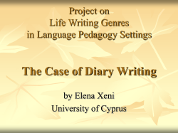The Case of Diary Writing Project on Life Writing Genres