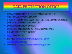 • DATA PROTECTION REQUIREMENTS FOR THE ITES/BPO/KPO/LPO SECTOR
