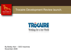 Trocaire Development Review launch. – CEO Insomnia By Bobby Kerr November 2009