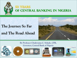 The Journey So Far and The Road Ahead CFR, CBN