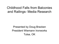 Childhood Falls from Balconies and Railings- Media Research Presented by Doug Bracken