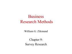 Business Research Methods Chapter 9: Survey Research