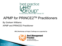 APMP for PRINCE2 Practitioners TM By Graham Williams