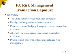 FX Risk Management Transaction Exposure  •