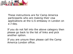 These instructions are for Camp America