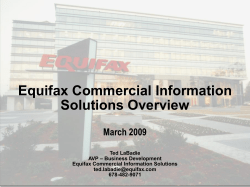 Equifax Commercial Information Solutions Overview March 2009