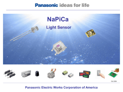 NaPiCa Light Sensor Panasonic Electric Works Corporation of America Oct 2009