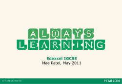 Edexcel IGCSE Mae Patel, May 2011