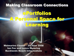 ePortfolios A Personal Space for Learning Making Classroom Connections